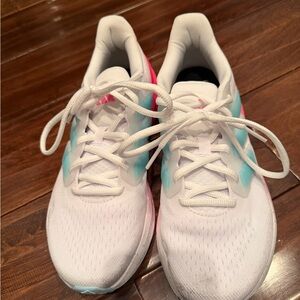 adidas White and Blue Athletic Shoes